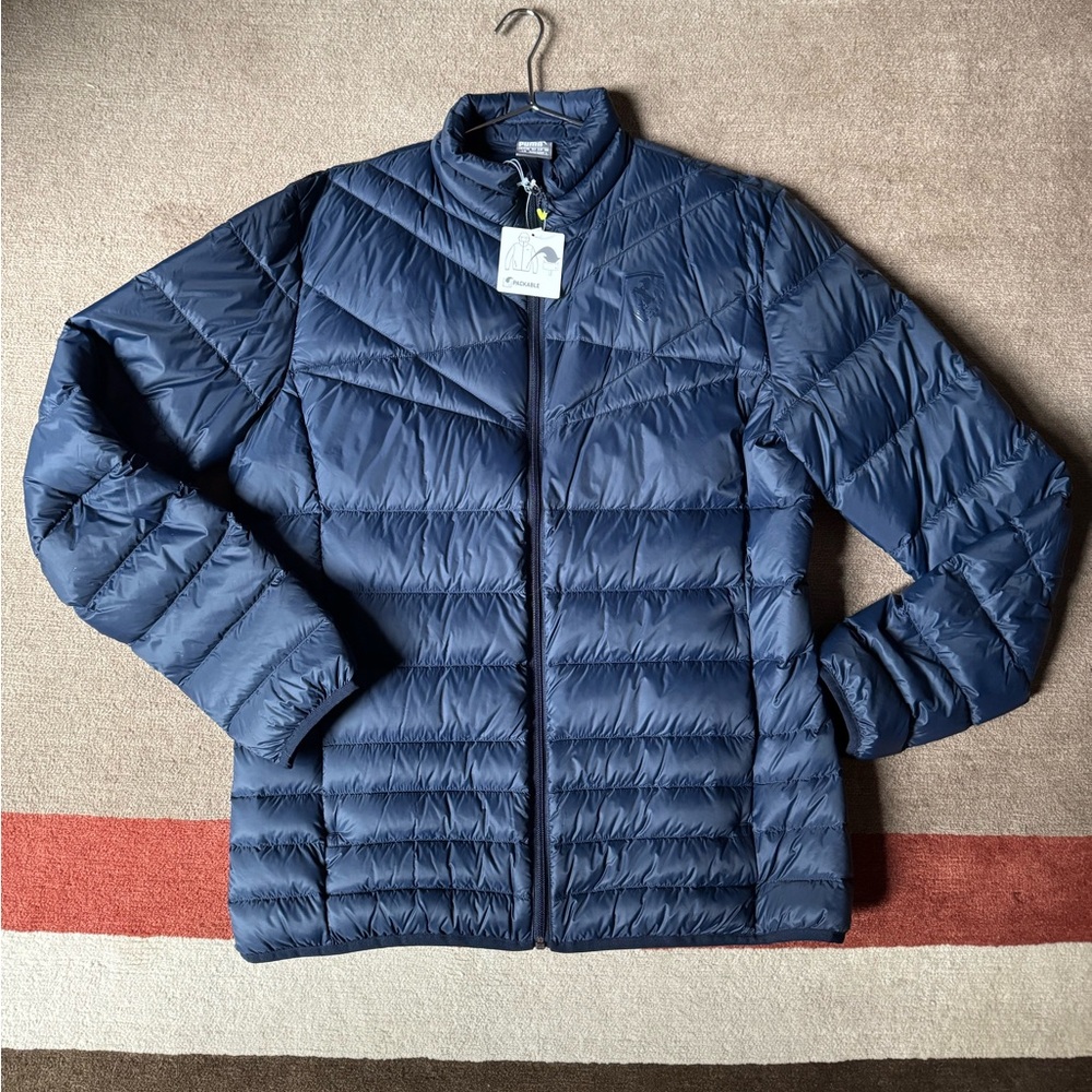 NWT Limited Puma x Ferrari Down Jacket ACT-600 Packable Hooded w Zip Navy Mens L